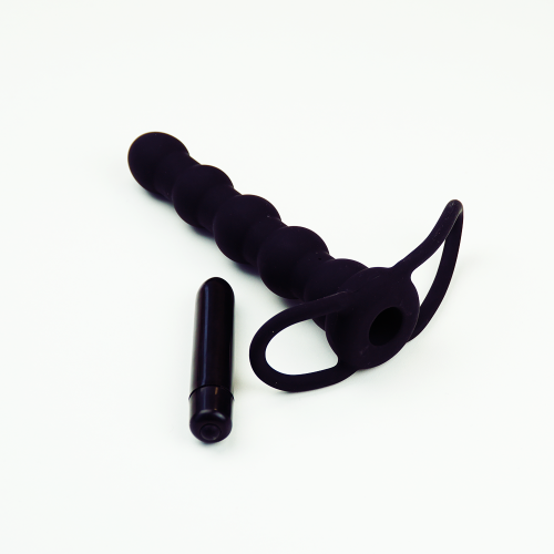 Анальный страпон с вибрацией для двойного проникновения, 16,5смХ3см  photo 1