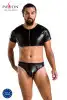 Комплект мужского белья под латекс Passion 057 Set Peter L/XL Black, кроп-топ, стринги photo 5