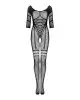 Сетчатый бодистокинг с имитацией подвязок Obsessive Bodystocking G329 S/M/L, black, с доступом photo 3