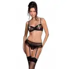 Сексуальный комплект с поясом для чулок LOVELIA SET black L/XL - Passion photo 1