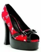 Туфли на высоком каблуке с черепами SKULLY RED photo 1