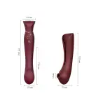 Смартвибратор 3в1 Zalo — Queen Wine Red, пульсирующая жемчужина и вакуум, кристалл Swarovski photo 9