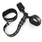 Фиксаторы для шеи и рук Art of Sex - Bondage Set из натуральной кожи, цвет черный photo 4