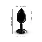 Металлическая анальная пробка с украшением в виде кристалла Dorcel - Diamond Plug BLACK S photo 3