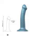 Насадка для страпона Strap-On-Me Mono Density Dildo Blue M, диам. 3,3см, однослойный силикон, гибкий photo 2