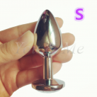 Металлическая анальная пробка со стразом, 75x28 мм photo 2