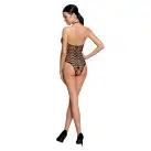 Бодистокинг в крупную сетку Passion BS087 black, открытая спина, халтер, с доступом photo 4