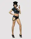 Эротический костюм полицейского Obsessive Police set S/M, black, топ, шорты, кепка, пояс, портупея photo 5